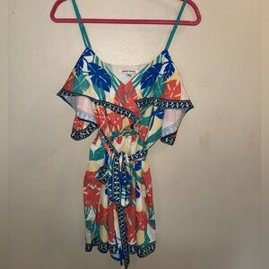 Jealous Tomato Tropical Print Shorts Romper Vacation Beach Colorful